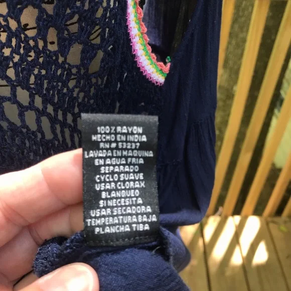 Woman’s Blue Crocheted Tank Top - Picture 6 of 8